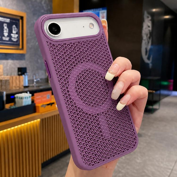 Funda magnética para teléfono con diseño de panal de abeja y textura refrescante, For iPhone 17e / 16e, For iPhone 17 Pro Max, For iPhone 17 Pro, For iPhone 17, For iPhone Air, For iPhone 16 Pro Max, For iPhone 16 Pro, For iPhone 16 Plus