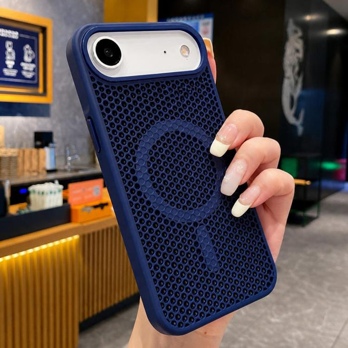 Funda magnética para teléfono con diseño de panal de abeja y textura refrescante, For iPhone 17e / 16e, For iPhone 17 Pro Max, For iPhone 17 Pro, For iPhone 17, For iPhone Air, For iPhone 16 Pro Max, For iPhone 16 Pro, For iPhone 16 Plus