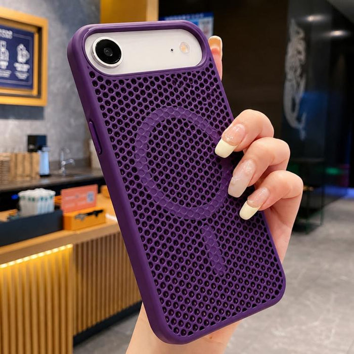 Funda magnética para teléfono con diseño de panal de abeja y textura refrescante, For iPhone 17e / 16e, For iPhone 17 Pro Max, For iPhone 17 Pro, For iPhone 17, For iPhone Air, For iPhone 16 Pro Max, For iPhone 16 Pro, For iPhone 16 Plus