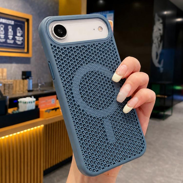 Funda magnética para teléfono con diseño de panal de abeja y textura refrescante, For iPhone 17e / 16e, For iPhone 17 Pro Max, For iPhone 17 Pro, For iPhone 17, For iPhone Air, For iPhone 16 Pro Max, For iPhone 16 Pro, For iPhone 16 Plus