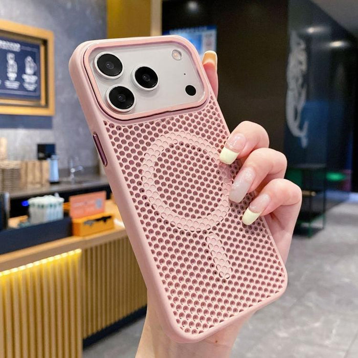 Funda magnética para teléfono con diseño de panal de abeja y textura refrescante, For iPhone 17e / 16e, For iPhone 17 Pro Max, For iPhone 17 Pro, For iPhone 17, For iPhone Air, For iPhone 16 Pro Max, For iPhone 16 Pro, For iPhone 16 Plus