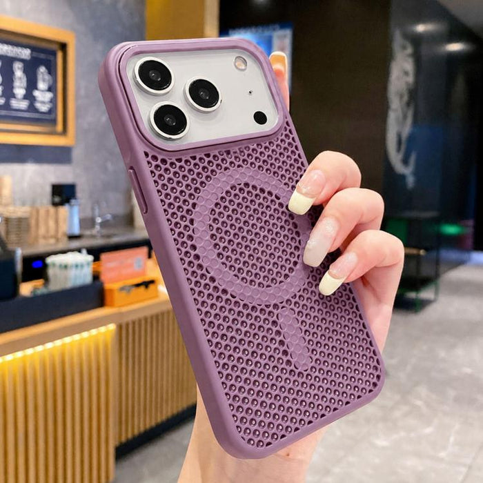 Funda magnética para teléfono con diseño de panal de abeja y textura refrescante, For iPhone 17e / 16e, For iPhone 17 Pro Max, For iPhone 17 Pro, For iPhone 17, For iPhone Air, For iPhone 16 Pro Max, For iPhone 16 Pro, For iPhone 16 Plus