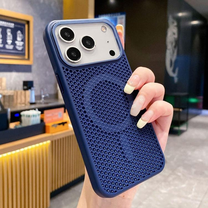 Funda magnética para teléfono con diseño de panal de abeja y textura refrescante, For iPhone 17e / 16e, For iPhone 17 Pro Max, For iPhone 17 Pro, For iPhone 17, For iPhone Air, For iPhone 16 Pro Max, For iPhone 16 Pro, For iPhone 16 Plus