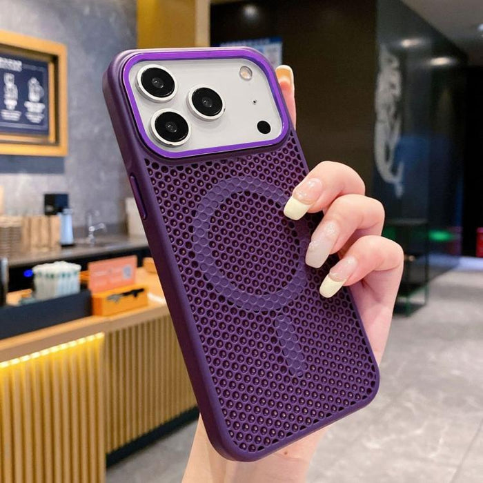 Funda magnética para teléfono con diseño de panal de abeja y textura refrescante, For iPhone 17e / 16e, For iPhone 17 Pro Max, For iPhone 17 Pro, For iPhone 17, For iPhone Air, For iPhone 16 Pro Max, For iPhone 16 Pro, For iPhone 16 Plus