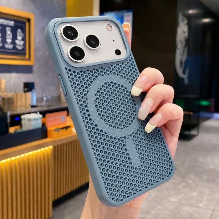 Funda magnética para teléfono con diseño de panal de abeja y textura refrescante, For iPhone 17e / 16e, For iPhone 17 Pro Max, For iPhone 17 Pro, For iPhone 17, For iPhone Air, For iPhone 16 Pro Max, For iPhone 16 Pro, For iPhone 16 Plus