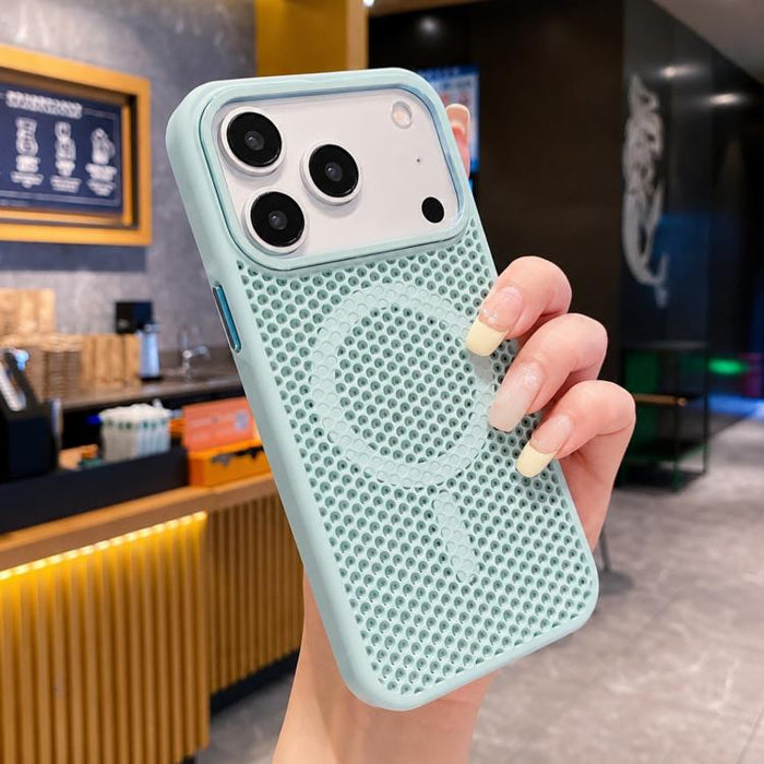 Funda magnética para teléfono con diseño de panal de abeja y textura refrescante, For iPhone 17e / 16e, For iPhone 17 Pro Max, For iPhone 17 Pro, For iPhone 17, For iPhone Air, For iPhone 16 Pro Max, For iPhone 16 Pro, For iPhone 16 Plus