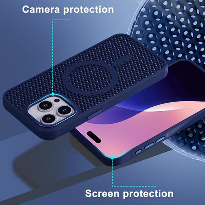 Funda magnética para teléfono con diseño de panal de abeja y textura refrescante, For iPhone 11