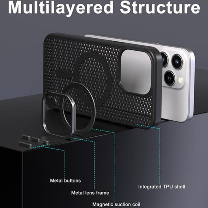 Funda magnética para teléfono con diseño de panal de abeja y textura refrescante, For iPhone 14 Pro Max, For iPhone 13 Pro Max, For iPhone 13 Pro, For iPhone 13, For iPhone 12, For iPhone 12 Pro Max, For iPhone 12 Pro, For iPhone 11 Pro Max