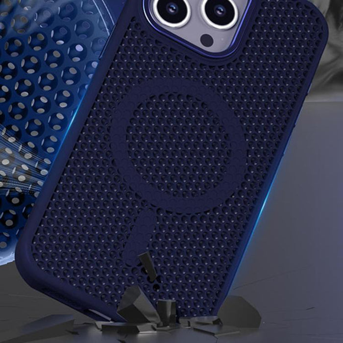 Funda magnética para teléfono con diseño de panal de abeja y textura refrescante, For iPhone 16, For iPhone 15 Pro Max, For iPhone 15 Pro, For iPhone 15 Plus, For iPhone 15, For iPhone 14 Plus, For iPhone 14, For iPhone 14 Pro
