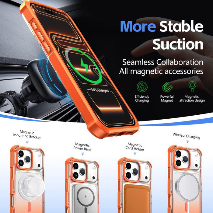 Funda magnética transparente con degradado para teléfono, For iPhone 12, For iPhone 12 Pro Max, For iPhone 12 Pro, For iPhone 11 Pro Max, For iPhone 11