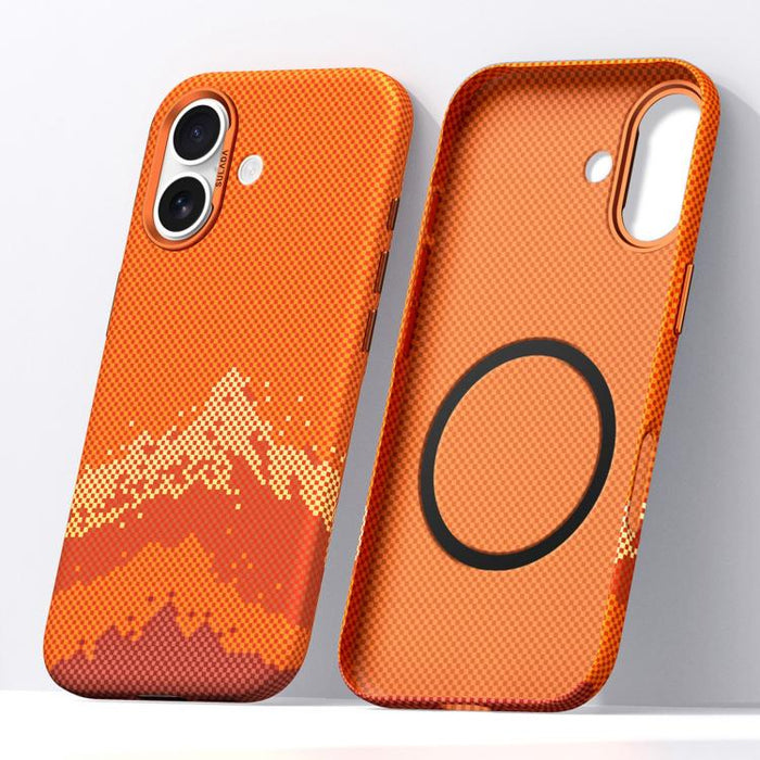 Funda magnética para teléfono SULADA con textura de cuadrícula de píxeles de Kevlar, For iPhone 17 Pro Max, For iPhone 17 Pro, For iPhone 17