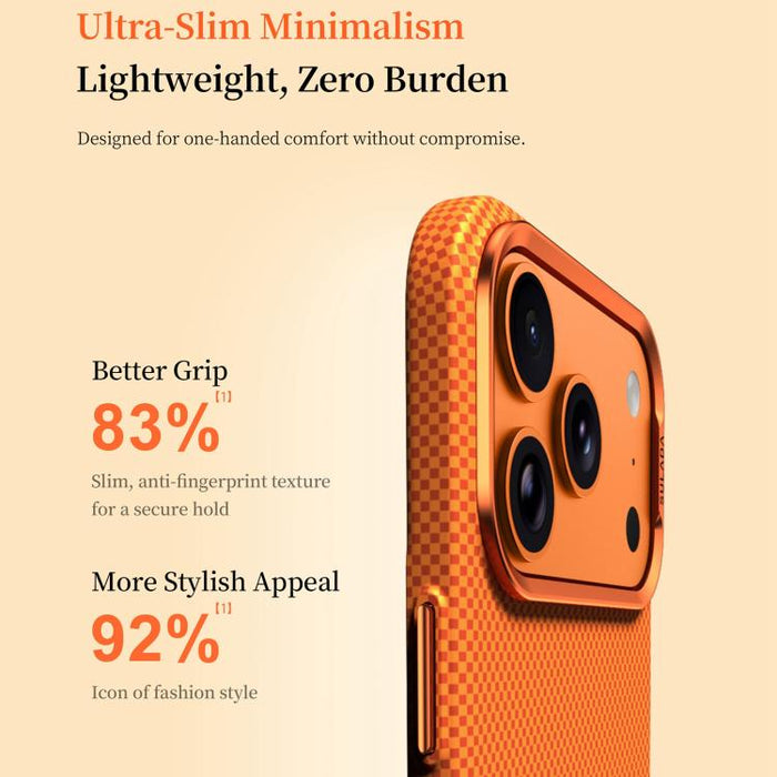 Funda magnética para teléfono SULADA con textura de cuadrícula de píxeles de Kevlar, For iPhone 17 Pro Max, For iPhone 17 Pro, For iPhone 17