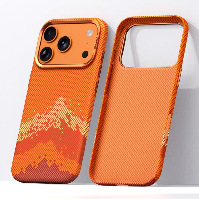 Funda para teléfono SULADA Kevlar con textura de rejilla de píxeles y tacto suave, For iPhone 17 Pro Max, For iPhone 17 Pro, For iPhone 17
