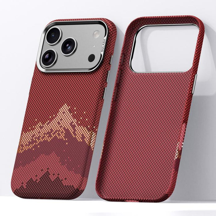 Funda para teléfono SULADA Kevlar con textura de rejilla de píxeles y tacto suave, For iPhone 17 Pro Max, For iPhone 17 Pro, For iPhone 17