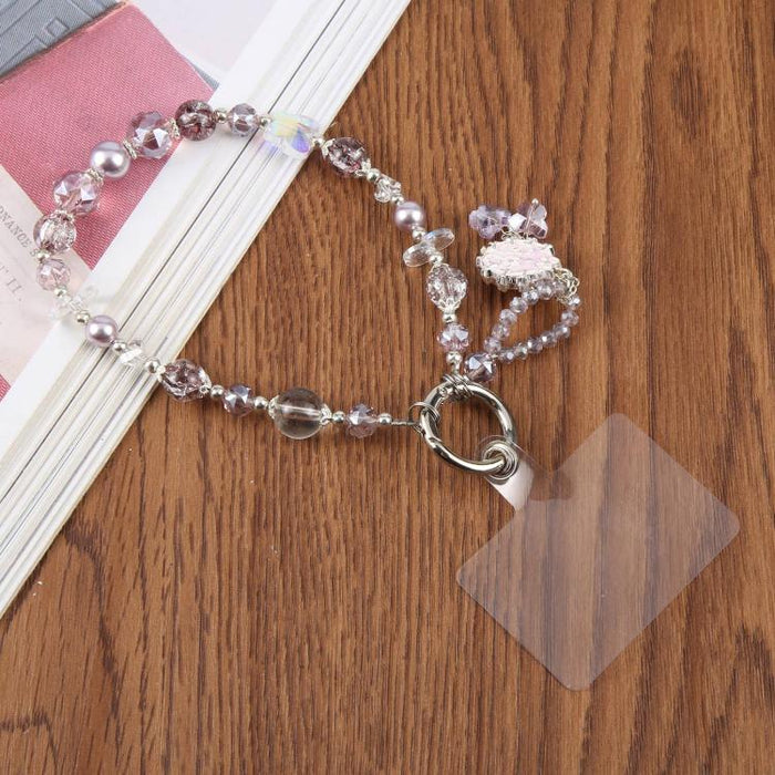 Colgante de bailarina de ballet con cuentas, correa para teléfono y cordón para mujer/niña.
