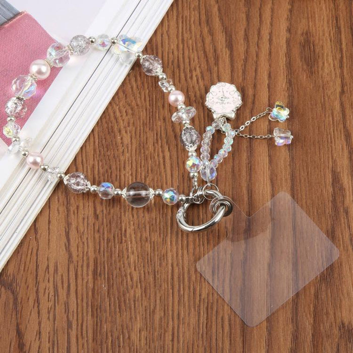 Colgante de bailarina de ballet con cuentas, correa para teléfono y cordón para mujer/niña.