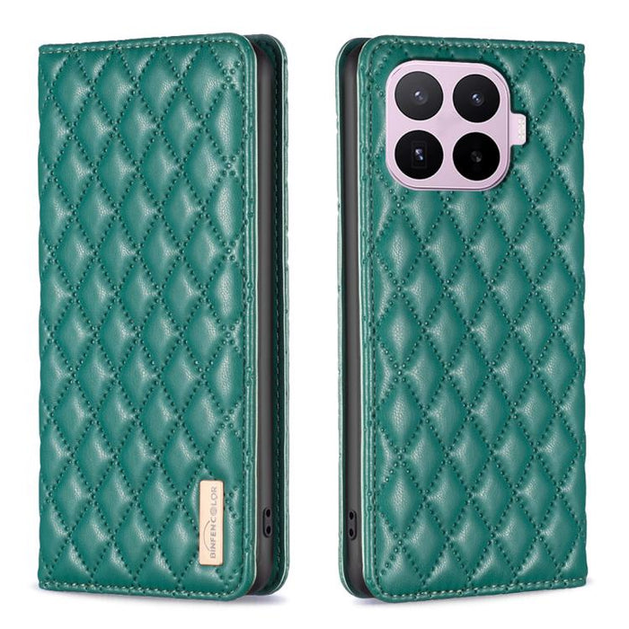 Funda de cuero magnética con diseño de celosía de diamante para teléfono plegable, For Xiaomi 17T Pro 5G, For Xiaomi 17T 5G