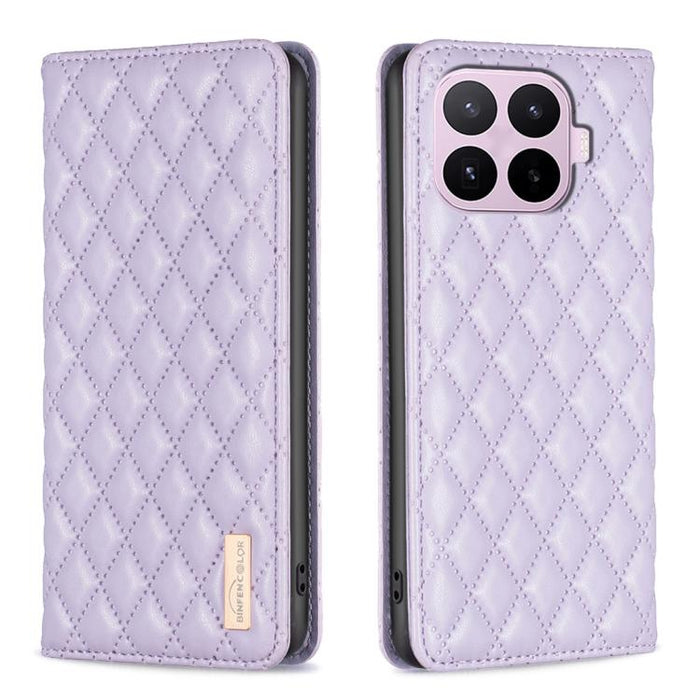 Funda de cuero magnética con diseño de celosía de diamante para teléfono plegable, For Xiaomi 17T Pro 5G, For Xiaomi 17T 5G