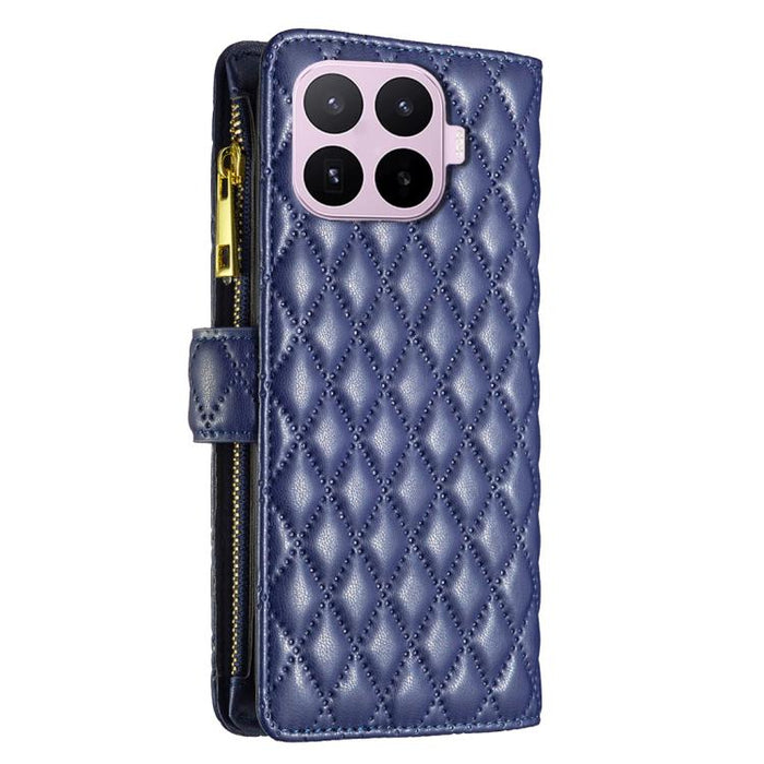 Cartera de piel con cremallera y diseño de entramado de diamantes, For Xiaomi 17T Pro 5G, For Xiaomi 17T 5G