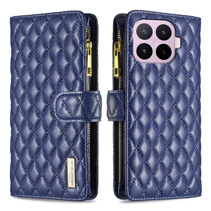 Cartera de piel con cremallera y diseño de entramado de diamantes, For Xiaomi 17T Pro 5G, For Xiaomi 17T 5G