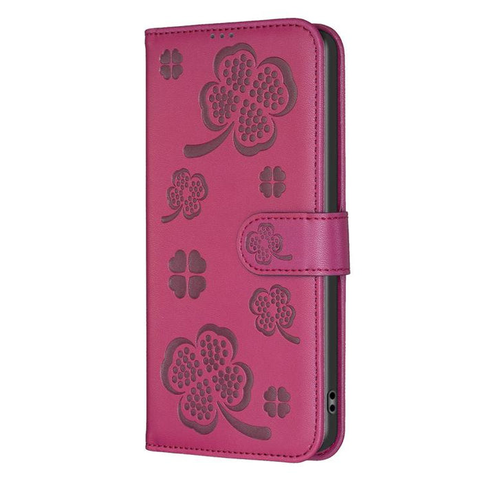 Funda para teléfono de cuero repujado de cuatro hojas, For Xiaomi 17T Pro 5G, For Xiaomi 17T 5G
