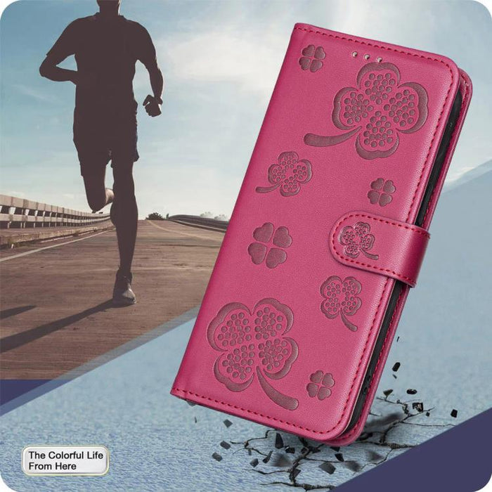 Funda para teléfono de cuero repujado de cuatro hojas, For Xiaomi 17T Pro 5G, For Xiaomi 17T 5G