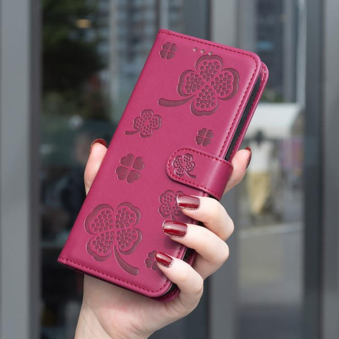 Funda para teléfono de cuero repujado de cuatro hojas, For Xiaomi 17T Pro 5G, For Xiaomi 17T 5G