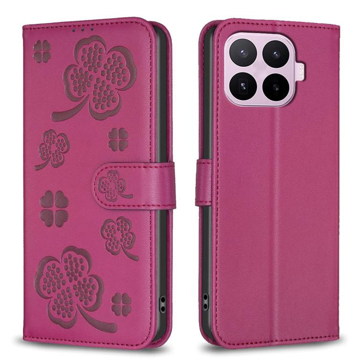 Funda para teléfono de cuero repujado de cuatro hojas, For Xiaomi 17T Pro 5G, For Xiaomi 17T 5G
