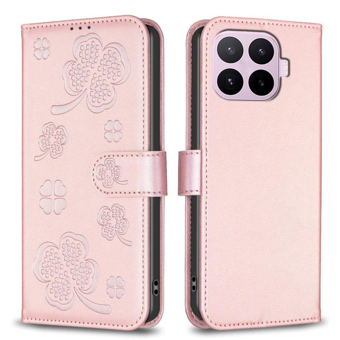 Funda para teléfono de cuero repujado de cuatro hojas, For Xiaomi 17T Pro 5G, For Xiaomi 17T 5G
