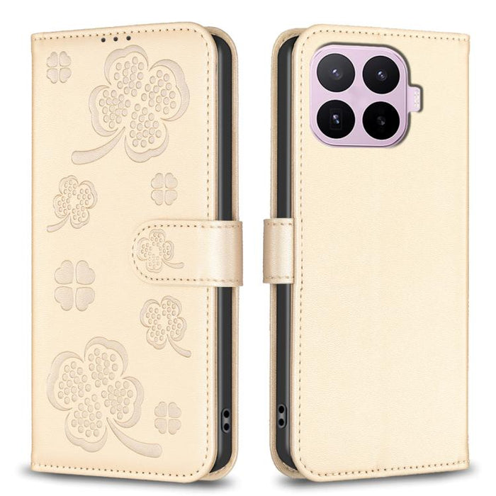 Funda para teléfono de cuero repujado de cuatro hojas, For Xiaomi 17T Pro 5G, For Xiaomi 17T 5G