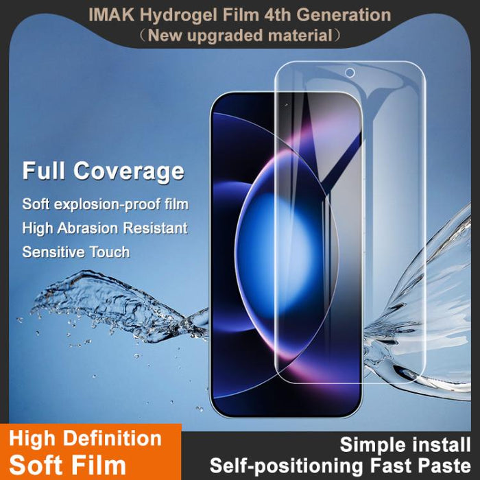 Película de hidrogel para pantalla de cobertura total de cuarta generación de imak, compatible con desbloqueo por huella dactilar., For Xiaomi 17 Max 5G, For Xiaomi 17T Pro 5G, For Xiaomi 17T 5G