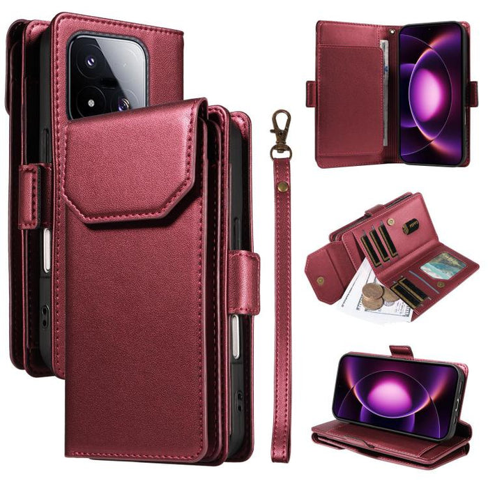 Funda de cuero para teléfono con múltiples tarjetas y correa., For Xiaomi 17 Max 5G, For Xiaomi 17T Pro 5G Global, For Xiaomi 17T 5G Global