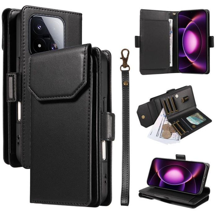Funda de cuero para teléfono con múltiples tarjetas y correa., For Xiaomi 17 Max 5G, For Xiaomi 17T Pro 5G Global, For Xiaomi 17T 5G Global