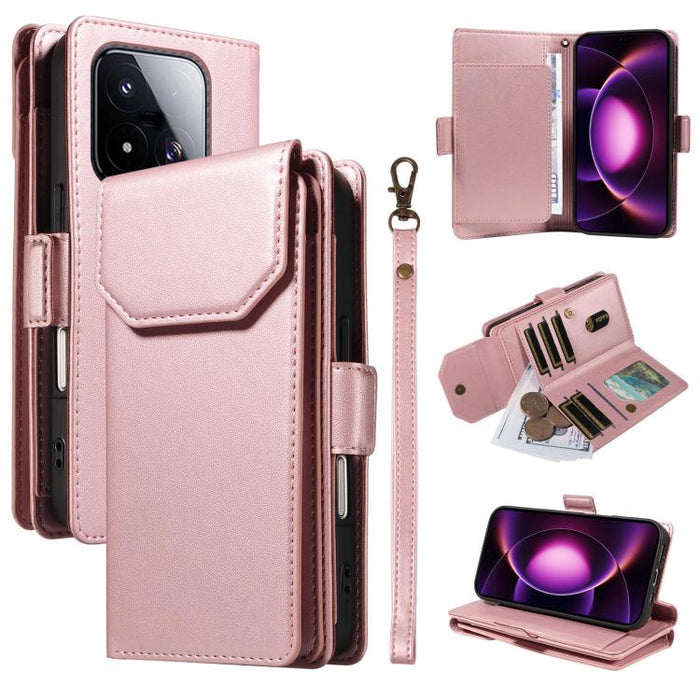 Funda de cuero para teléfono con múltiples tarjetas y correa., For Xiaomi 17 Max 5G, For Xiaomi 17T Pro 5G Global, For Xiaomi 17T 5G Global