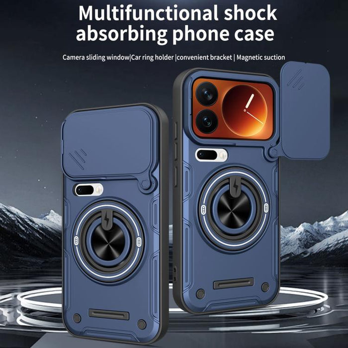 Funda para teléfono multifuncional Camshield con soporte deslizante para anillo, For Xiaomi 17 Pro Max, For Xiaomi 17 Pro, For Xiaomi 17, For Xiaomi 15T Pro 5G, For Xiaomi 15T 5G