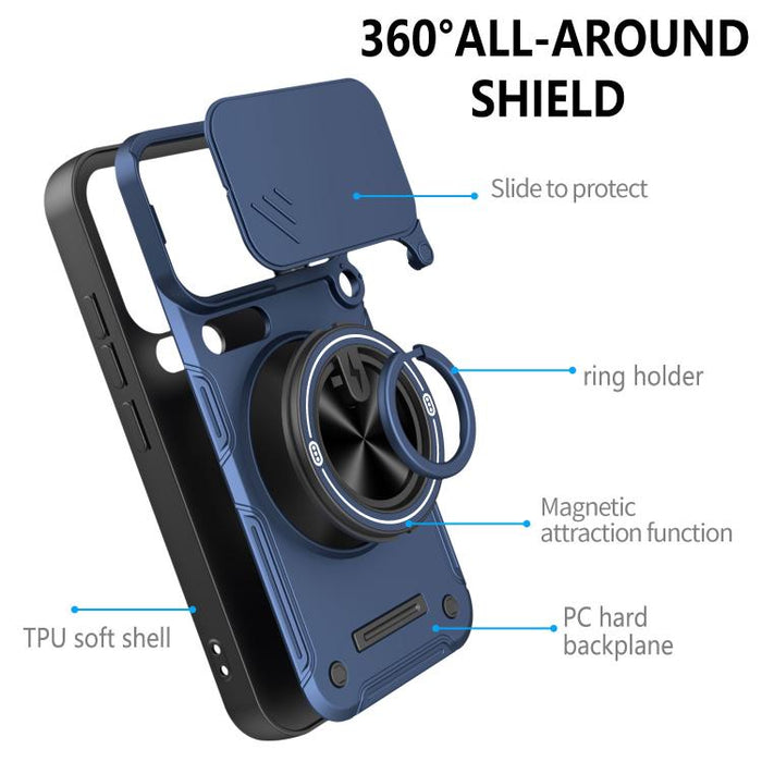 Funda para teléfono multifuncional Camshield con soporte deslizante para anillo, For Xiaomi 17 Pro Max, For Xiaomi 17 Pro, For Xiaomi 17, For Xiaomi 15T Pro 5G, For Xiaomi 15T 5G