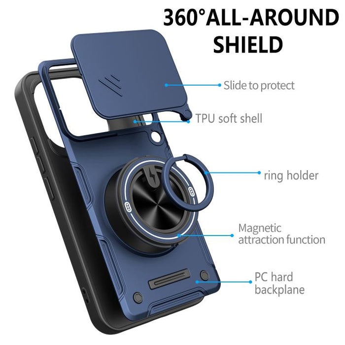 Funda para teléfono multifuncional Camshield con soporte deslizante para anillo, For Xiaomi 17 Pro Max, For Xiaomi 17 Pro, For Xiaomi 17, For Xiaomi 15T Pro 5G, For Xiaomi 15T 5G