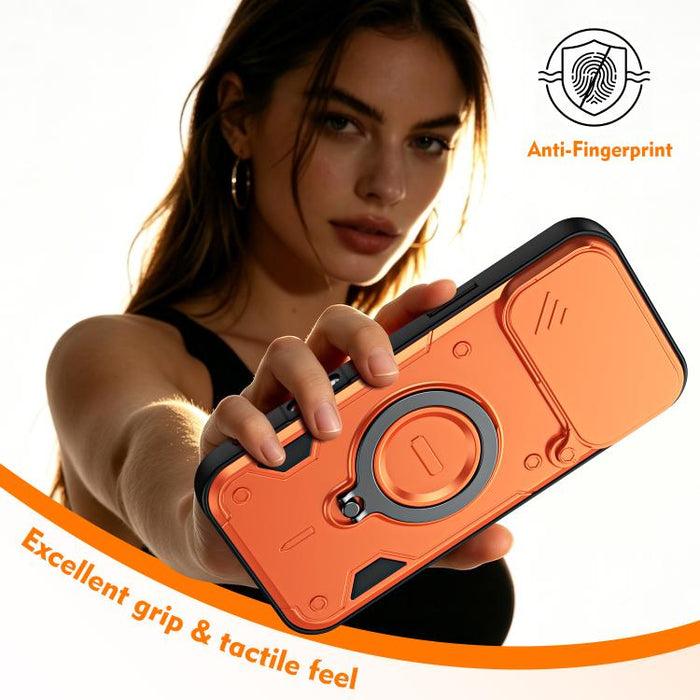 Funda para teléfono con soporte de anillo y cubierta deslizante para lente, For iPhone 17 Pro Max, For iPhone 17 Pro, For iPhone 17, For iPhone 16 Pro Max, For iPhone 16 Pro, For iPhone 16