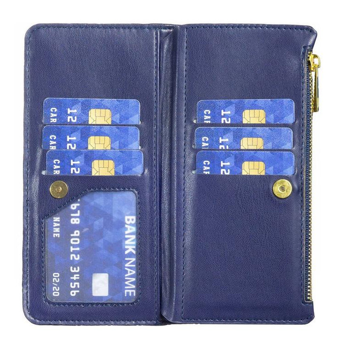 Cartera de piel con cremallera y diseño de celosía de diamantes, For Redmi K90 Max 5G