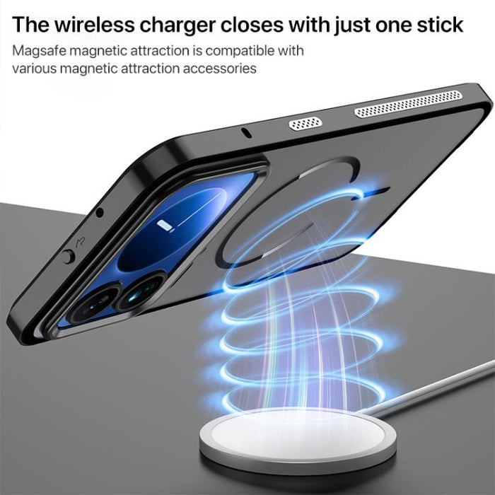 Funda para teléfono MagSafe de un solo lado con cierre a presión, marco metálico y acabado mate., For Xiaomi 17 Max 5G