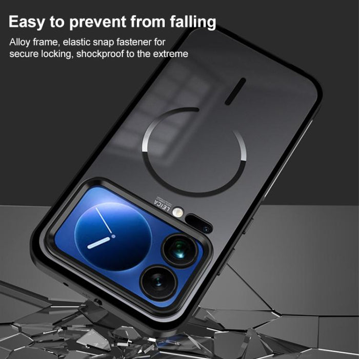 Funda para teléfono MagSafe de un solo lado con cierre a presión, marco metálico y acabado mate., For Xiaomi 17 Max 5G