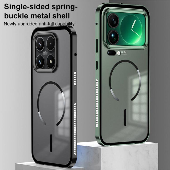 Funda para teléfono MagSafe de un solo lado con cierre a presión, marco metálico y acabado mate., For Xiaomi 17 Max 5G