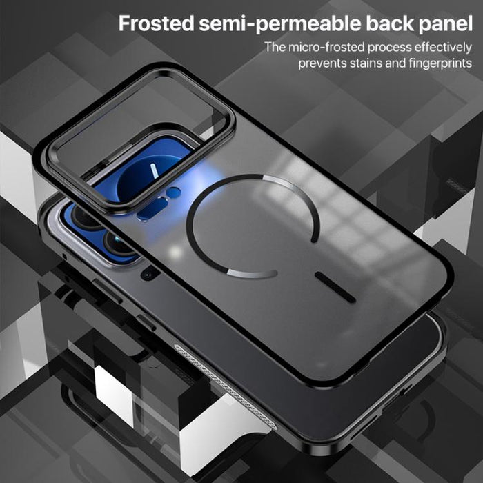 Funda para teléfono MagSafe de un solo lado con cierre a presión, marco metálico y acabado mate., For Xiaomi 17 Max 5G