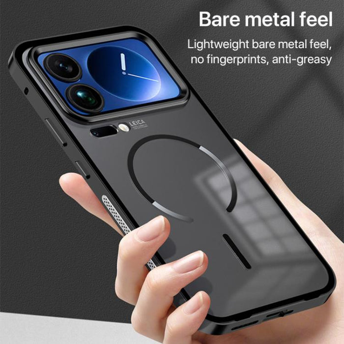Funda para teléfono MagSafe de un solo lado con cierre a presión, marco metálico y acabado mate., For Xiaomi 17 Max 5G