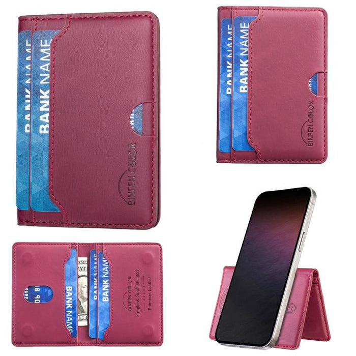 Cartera magnética y tarjetero BINFEN COLOR BFK39 de piel vegana con textura de becerro