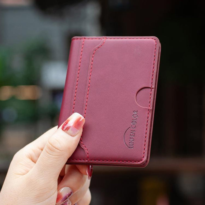 Cartera magnética y tarjetero BINFEN COLOR BFK39 de piel vegana con textura de becerro