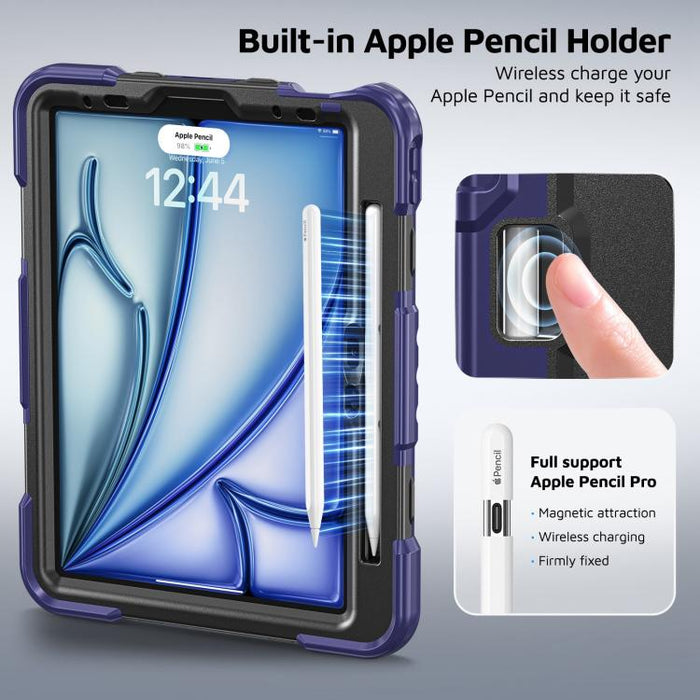 Funda resistente para tablet con ranura para lápiz, correa y soporte., For iPad Air 11 2026 / 2025 / 2024, For iPad 2025 / 2022