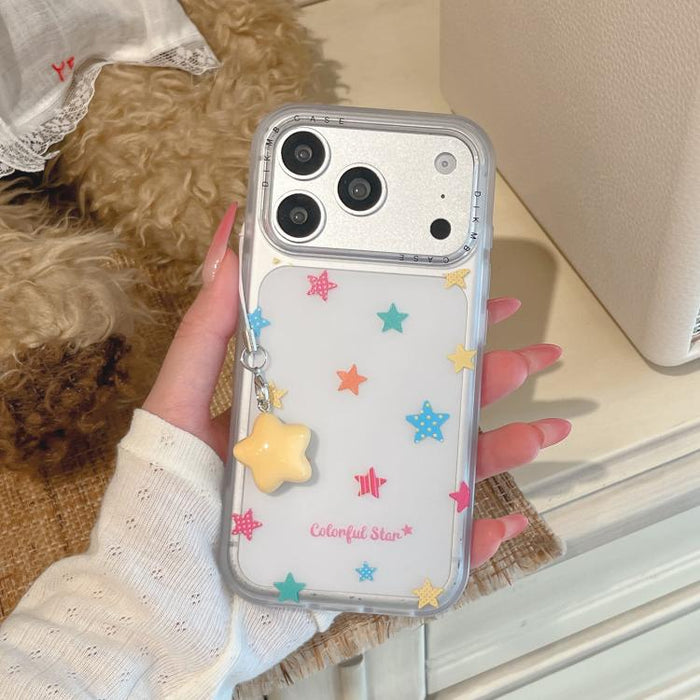 Funda acrílica para teléfono con diseño de dibujos animados esmerilado y tacto suave, con colgante., For iPhone 17 Pro Max, For iPhone 17 Pro, For iPhone 17, For iPhone 16 Pro Max, For iPhone 16 Pro, For iPhone 16, For iPhone 15 Pro Max, For iPhone 15 ...