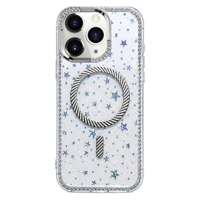 Funda para teléfono con anillo magnético de fibra de carbono y diamantes de imitación con diseño de estrella, For iPhone 12, For iPhone 12 Pro Max, For iPhone 12 Pro, For iPhone 11 Pro Max, For iPhone 11