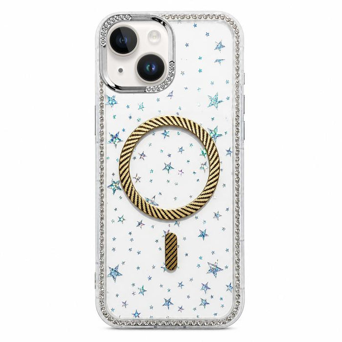 Funda para teléfono con anillo magnético de fibra de carbono y diamantes de imitación con diseño de estrella, For iPhone 17e / 16e, For iPhone 17 Pro Max, For iPhone 17 Pro, For iPhone 17, For iPhone 16 Pro Max, For iPhone 16 Pro, For iPhone 16 Plus   ...